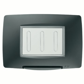Gewiss Chorus Rama Aparataj 3-Module Ip55 Black GW16703TN