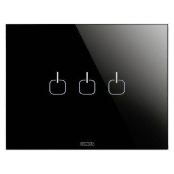 Gewiss Chorus Ice Touch Rama 3P Black 3 Symb GW16953CN