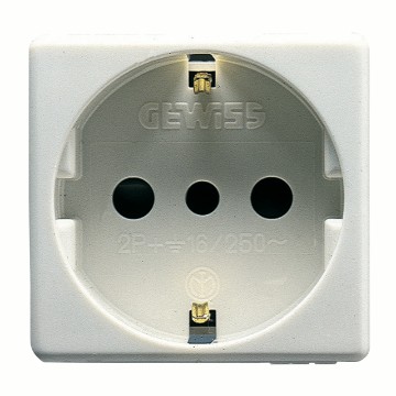 Gewiss System 16A 2P+E Italian/German S.-Outlet Sy/Wt GW20205