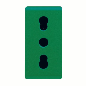 Gewiss System 2P+E 16A Dual Amp Green Priza-Outlet GW20281