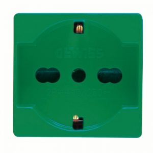 Gewiss System 2P+E 16A D.Amp Ita/Ger St.Green Sock. GW20282