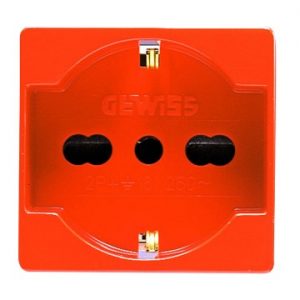 Gewiss System 2P+E 16A D.Amp Ita/Ger St.Orange Sock. GW20287
