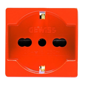 Gewiss System 2P+E 16A D.Amp Ita/Ger St.Orange Sock. GW20287