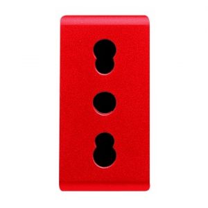 Gewiss System 2P+E 16A Dual Amp Rosu Priza-Outlet GW20295
