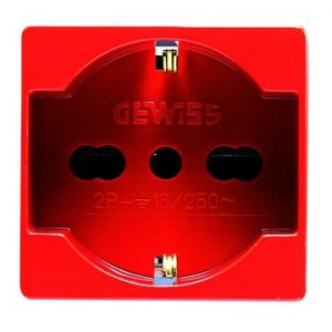 Gewiss System 2P+E 16A D.Amp Ita/Ger St.Rosu Sock. GW20296