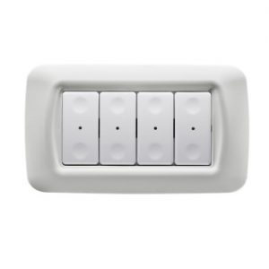 Gewiss System 4-Channel Buton Cu Revenire Panel+Rama S/W/T GW20994