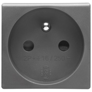 Gewiss System 16A 2P+E Francez Priza Outlet Sy/Bk GW21207