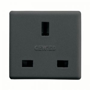 Gewiss System 13A 2P+E British Std Priza Outlet Sy/Bk GW21208