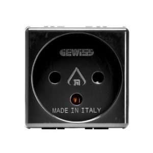 Gewiss System 16A 2P+E Israeli Priza Outlet Sy/Bk GW21220