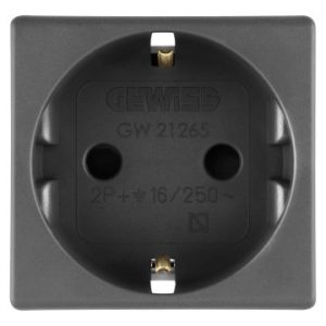 Gewiss System 2P+E 16A German Std S.-Outlet Sy/Bk GW21265