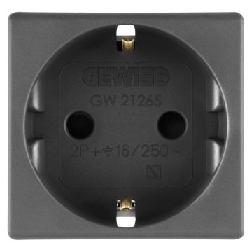 Gewiss System 2P+E 16A German Std S.-Outlet Sy/Bk GW21265