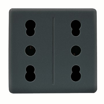 Gewiss System 2P+E 16A Ital.Std Dublu S.-Outlet Sy/Bk GW21291