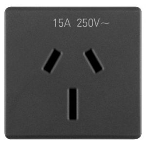 Gewiss System 15A 2P+E Austr.Priza-Outlet Sy/Bk GW21356