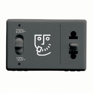Gewiss System 230/120V Euro/Usa Shaver Priza Sy/Bk GW21841