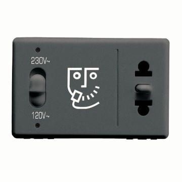 Gewiss System 230/120V Euro/Usa Shaver Priza Sy/Bk GW21841