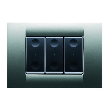 Gewiss System 3-Channel Buton Cu Revenire Panel+Rama S/B/V GW21893