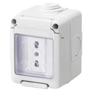 Doza Aparataj aparenta 2P+E 16A Dual Amp Ita Std Priza Ip55 GW27841
