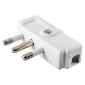 Stecher cupla 16A 2P+E 250V 90°-Angled Plug-Alb GW28009