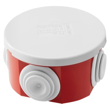 Doza derivatie aparenta Ip44 Box, Ø 65X65 W/ Gwt 960º Gl-R/G GW44051R