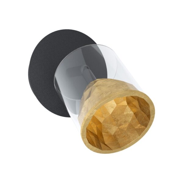 Aplica EGLO MELITO 39573 - LED 1X5.4W 510lm 3000K D120mm - Sticla - Auriu - Negru