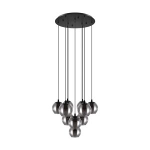 Lustra EGLO ARISCANI 98654 - E27 10X40W D655mm - Sticla aburita - Negru