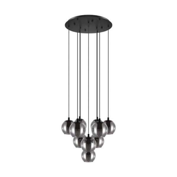 Lustra EGLO ARISCANI 98654 - E27 10X40W D655mm - Sticla aburita - Negru