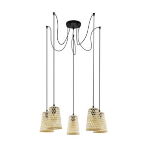 Lustra vintage EGLO CLAVERDON 43255 - E27 5X40W D180mm - Lemn - Natur