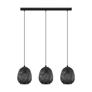 Lustra vintage EGLO DEMBLEBY 1 43266 - E27 3X40W - Lemn - Negru