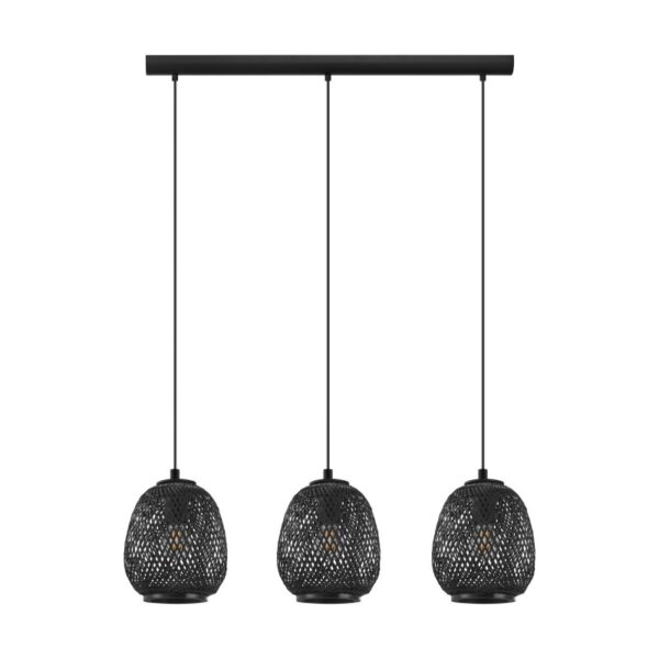 Lustra vintage EGLO DEMBLEBY 1 43266 - E27 3X40W - Lemn - Negru