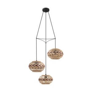 Lustra vintage EGLO DONDARRION 43273 - E27 3X40W D570mm - Lemn - Marsala - Natur
