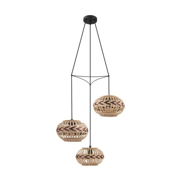 Lustra vintage EGLO DONDARRION 43273 - E27 3X40W D570mm - Lemn - Marsala - Natur