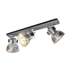 Plafoniera vintage EGLO BARNSTAPLE 49652 - E27 3X40W - Lemn - Zinc Antichizat