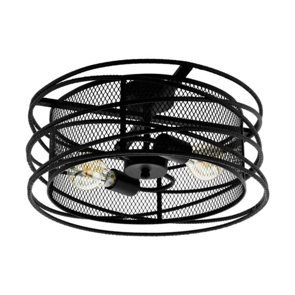 Plafoniera vintage EGLO BLACKWATER 43091 - E27 2X60W D460mm - Otel - Negru
