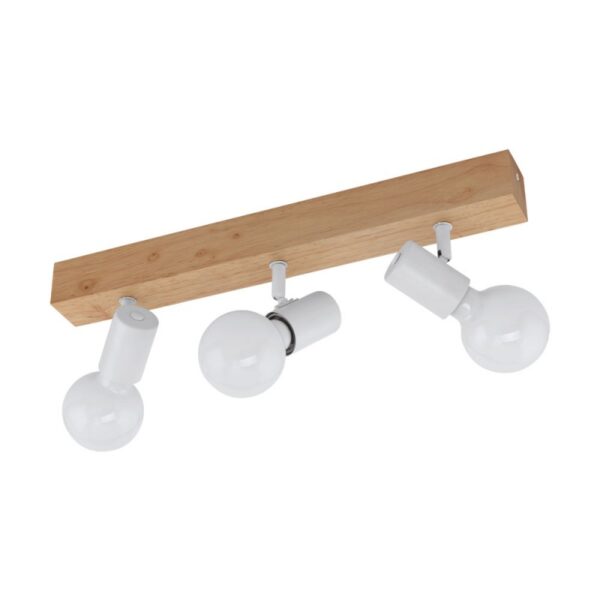 Plafoniera vintage EGLO TOWNSHEND 3 33171 - E27 3X60W - Lemn - Maro - Alb