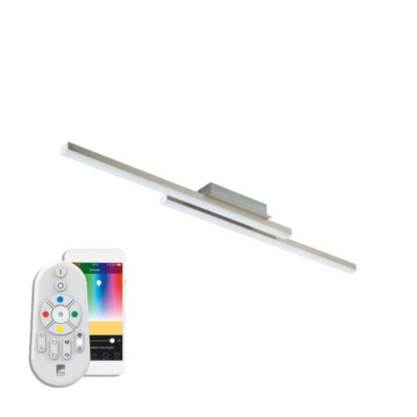 Plafoniera inteligenta EGLO FRAIOLI-C 97906 - LED RGB 2X17W 4600lm 2700-6500K - Aluminiu - Alb