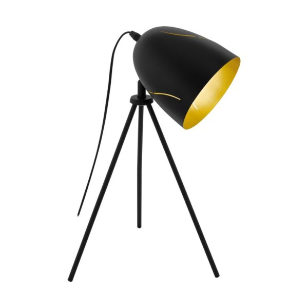 Veioza vintage EGLO HUNNINGHAM 43007 - E27 1X60W - Otel - Auriu - Negru