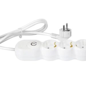 Prelungitor 3 prize cu intrerupator 1,5 m alb AL3115A11