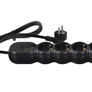 Prelungitor 4 prize cu intrerupator 3 m negru NE4115N03