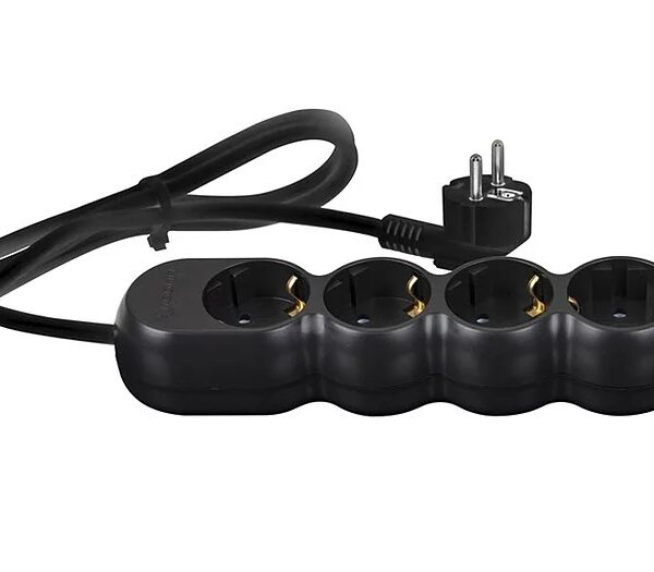Prelungitor 4 prize 1,5 m negru NE4015N11