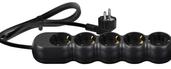Prelungitor 5 prize 1,5 m negru NE5015N11