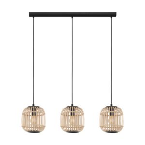 Lustra vintage EGLO BORDESLEY 43217 - E27 3X28W - Lemn - Natur