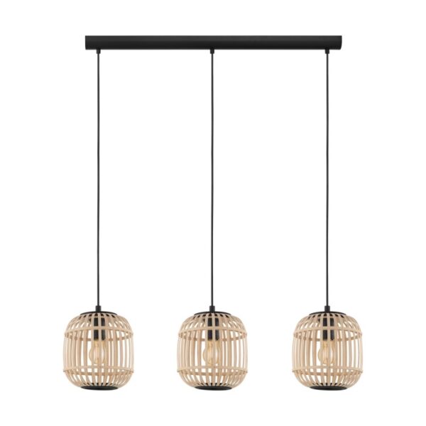 Lustra vintage EGLO BORDESLEY 43217 - E27 3X28W - Lemn - Natur