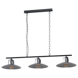 Lustra vintage EGLO KENILWORTH 43205 - E27 3X28W - Otel - Nichel Antichizat - Crem