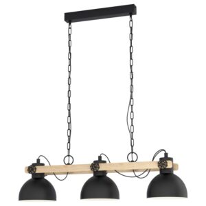 Lustra vintage EGLO LUBENHAM 43163 - E27 3X28W - Lemn - Maro - Negru