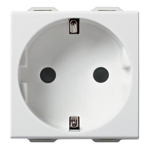 Priza schuko standard german 2P+E 16A 2 Module white Vimar Neve UP 09208