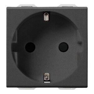 Priza schuko standard german 2P+E 16A 2 Module carbon matt Vimar Neve UP 09208.CM