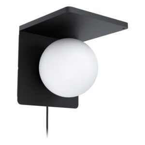 Aplica EGLO CIGLIE 98265 - E14 1X40W - Sticla opal mat - Negru