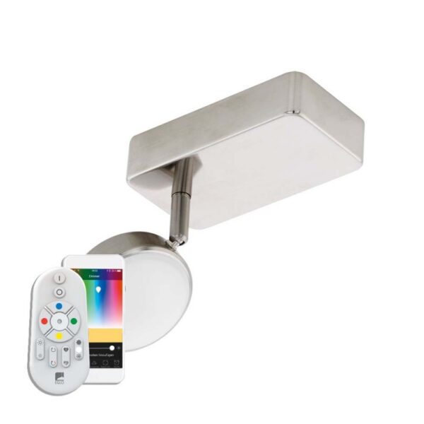 Aplica inteligenta EGLO CORROPOLI-C 97714 - LED RGB 1X5W 600lm 2700-6500K - Plastic - Otel - Alb