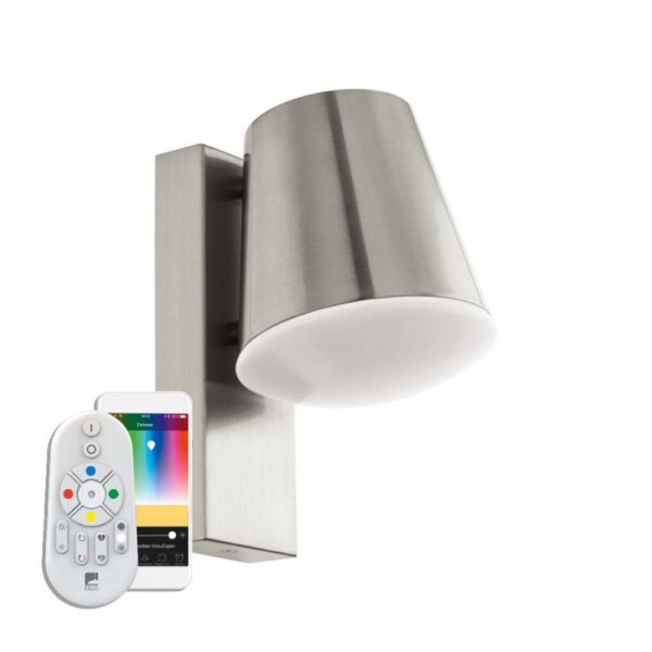 Aplica inteligenta exterior EGLO CALDIERO-C 97484 - E27 1X9W IP44 - Inox - Alb