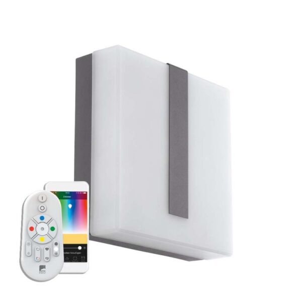 Aplica inteligenta exterior EGLO TORAZZA-C 97219 - LED RGB 14W 1400lm 3000K IP44 - Otel - Plastic - Satinat